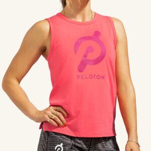 Women Peloton Muscle Tank Top Mini Side Split in Coral Size Large